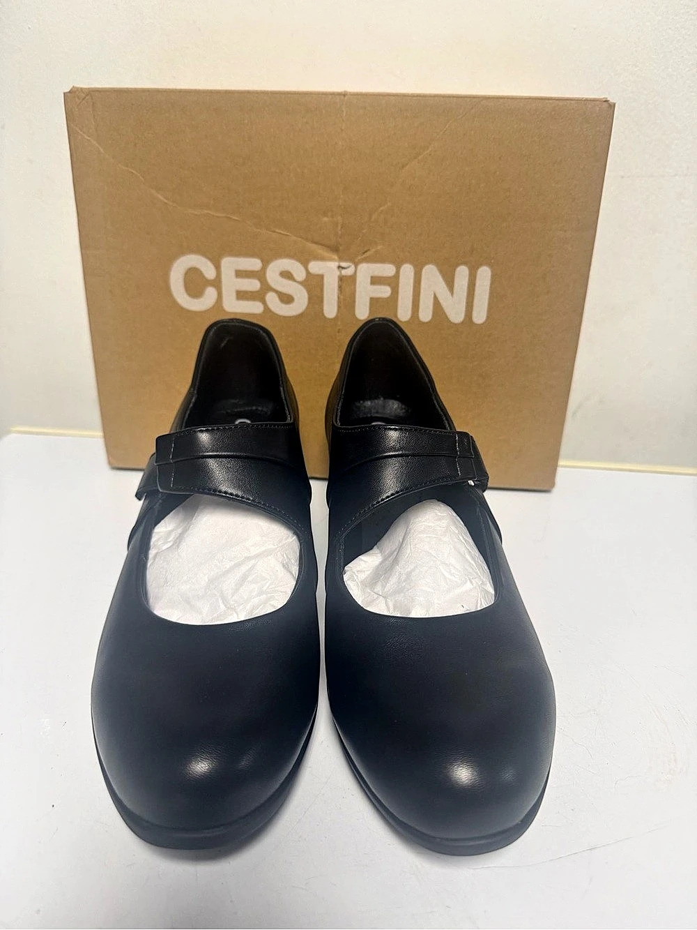NIB Cestfini Women’s Mary Jane Block Heel Comfort Pumps in Black 8.5